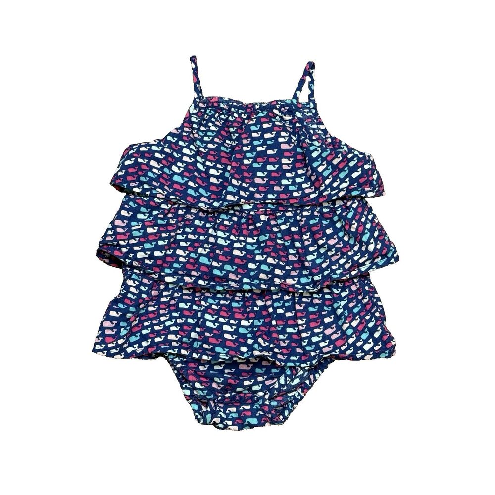 Vineyard Vines Target Baby One Piece Tank Sleeveless Whales Cotton Size 12M